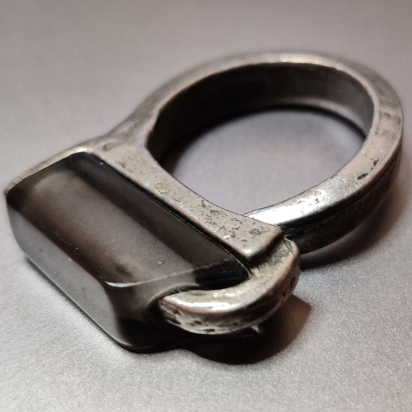 Anne Marie Chagnon Geometric Pewter Ring - Picture 5 of 15